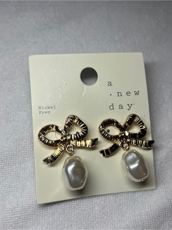 Target Accessories - A New Day Bow & Faux Pearl Drop Earrings